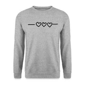 Cœur Coeur - Sweat-shirt Unisexe - gris chiné - Devant - Alina (178cm) & Michal (187cm)