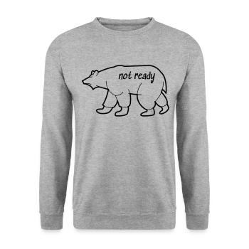 Eisbär Zeichnung - Unisex Pullover - Weißgrau meliert - Vorne - Alina (178cm) & Michal (187cm)