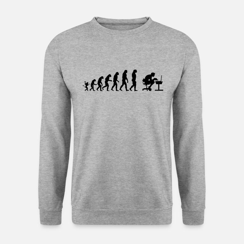 Computer Evolution - Unisex Pullover - Weißgrau meliert