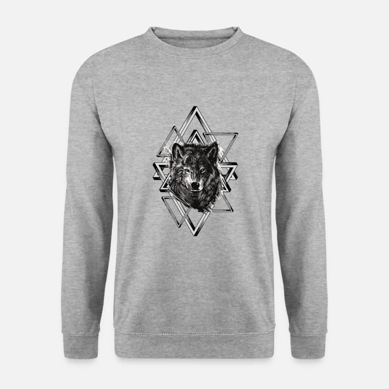 Abstract wolf, triangle - Unisex Sweatshirt - salt & pepper