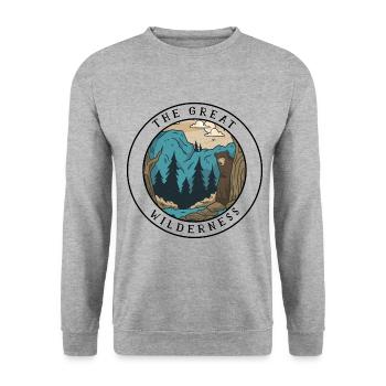 Hiking Hike Gift Camping Forest Nature - Unisex Sweatshirt - salt & pepper - Front - Alina (178cm) & Michal (187cm)