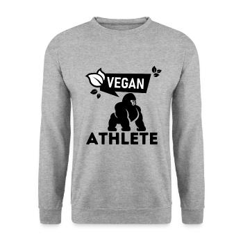 Athlète végétalien Power Fitness Muscles - Sweat-shirt Unisexe - gris chiné - Devant - Alina (178cm) & Michal (187cm)