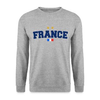 FRANCE Sport Foot Supporter - Unisex Sweatshirt - salt & pepper - Front - Alina (178cm) & Michal (187cm)