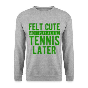 Tennisplatz Spruch Für Tennis - Unisex Pullover - Weißgrau meliert - Vorne - Alina (178cm) & Michal (187cm)