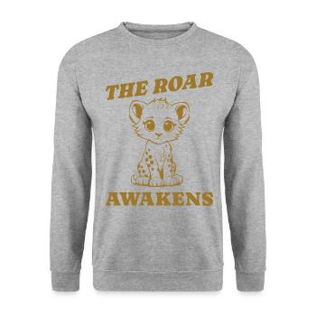 the roar awakens gift - Unisex Sweatshirt - salt & pepper - Front - Alina (178cm) & Michal (187cm)