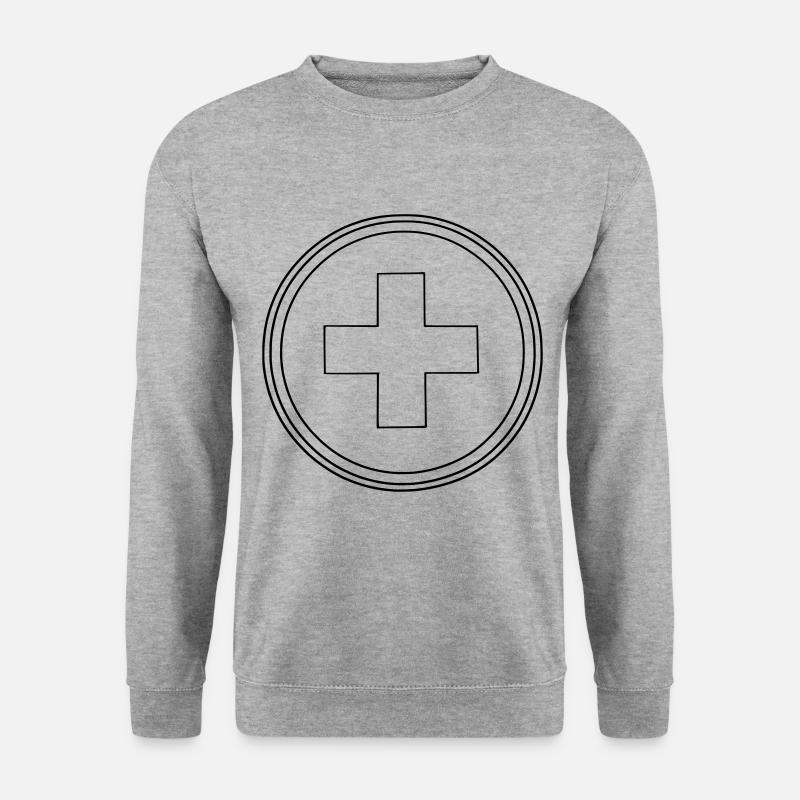 swisscross schweizerkreuz einfarbig - Unisex Pullover - Weißgrau meliert
