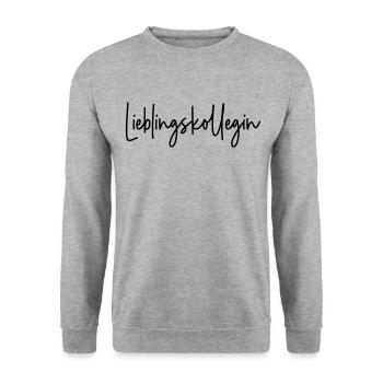 Lieblingskollegin - Unisex Pullover - Weißgrau meliert - Vorne - Alina (178cm) & Michal (187cm)