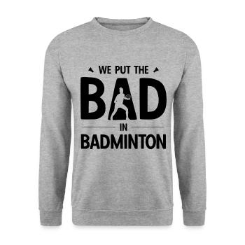 Badminton - Unisex Pullover - Weißgrau meliert - Vorne - Alina (178cm) & Michal (187cm)