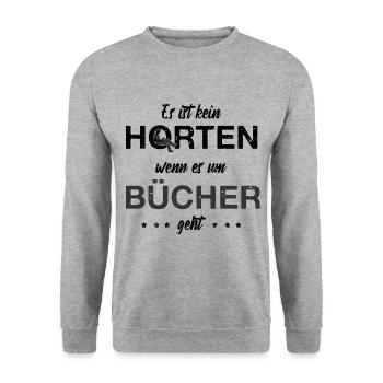 Lesen Bücherwurm Leseratte Bücher Lesen - Unisex Pullover - Weißgrau meliert - Vorne - Alina (178cm) & Michal (187cm)