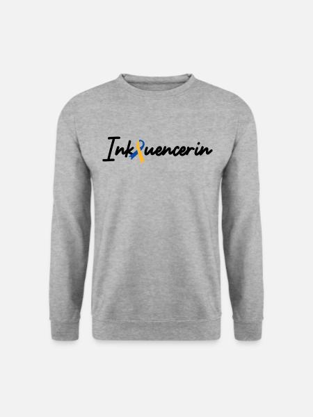 Inkluencerin Down Syndrom - Unisex Pullover - Weißgrau meliert