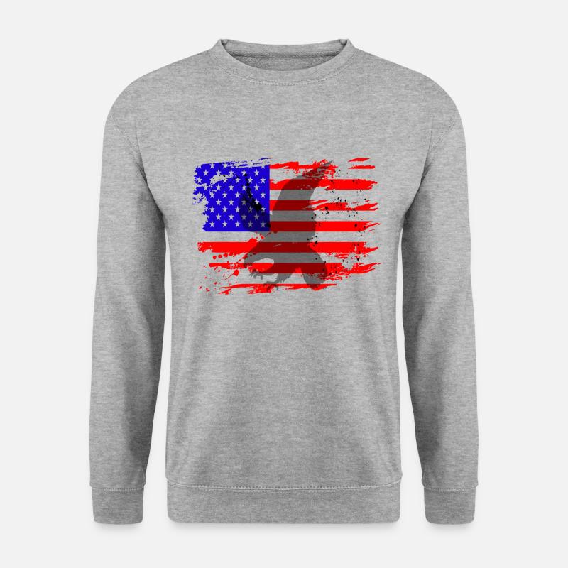Drapeau us avec oiseau de proie aigle - Sweat-shirt Unisexe - gris chiné