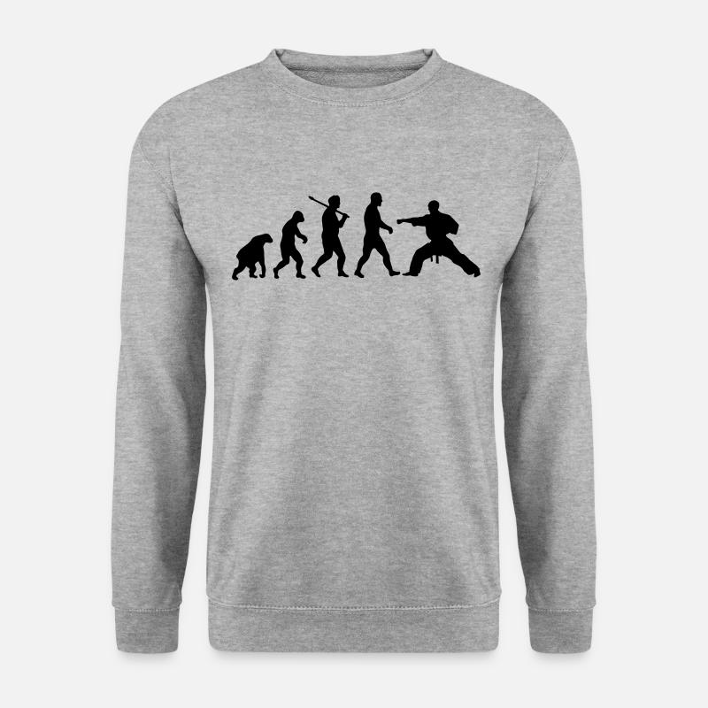 Evolution: Karate - Unisex Pullover - Weißgrau meliert