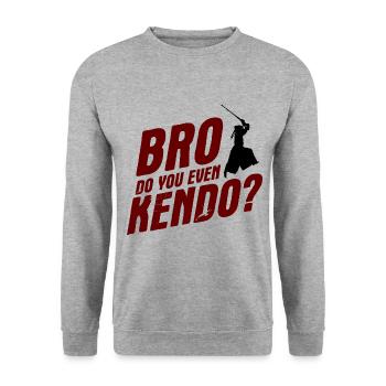 Japanischer Schwertkampf Kendo - Unisex Pullover - Weißgrau meliert - Vorne - Alina (178cm) & Michal (187cm)