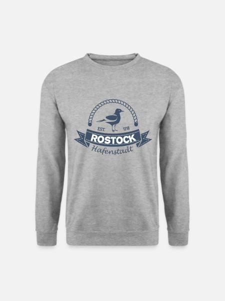 Rostock Ostsee Rostocker Hafen Geschenk - Unisex Pullover - Weißgrau meliert