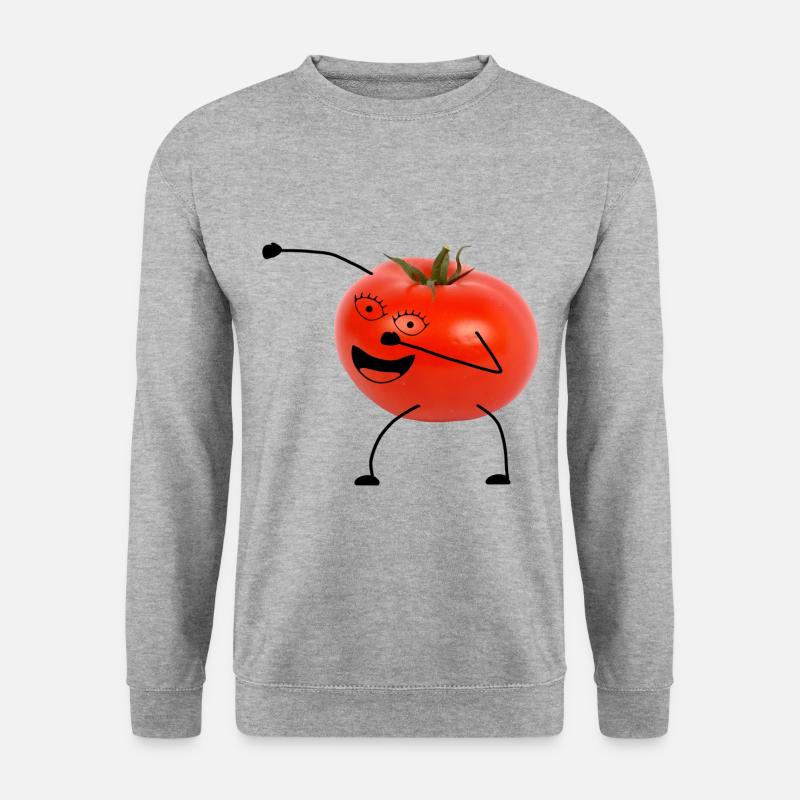tomate mit geischt - Unisex Pullover - Weißgrau meliert