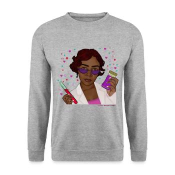 chimiste fou - Sweat-shirt Unisexe - gris chiné - Devant - Alina (178cm) & Michal (187cm)