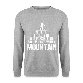 Klettern Bouldern - Unisex Pullover - Weißgrau meliert - Vorne - Alina (178cm) & Michal (187cm)
