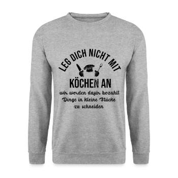 Koch - Unisex Pullover - Weißgrau meliert - Vorne - Alina (178cm) & Michal (187cm)