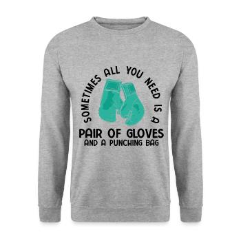 Boxsport Boxing - Unisex Pullover - Weißgrau meliert - Vorne - Alina (178cm) & Michal (187cm)