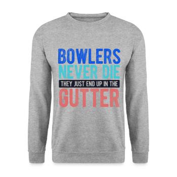 Bowling - Unisex Pullover - Weißgrau meliert - Vorne - Alina (178cm) & Michal (187cm)