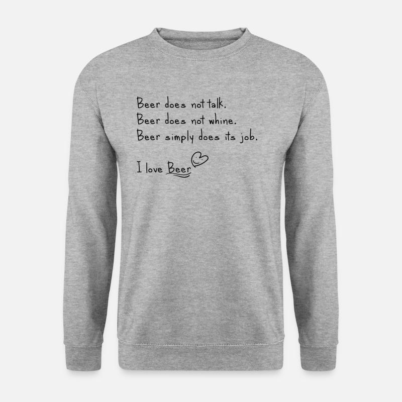 Ich liebe Bier - Unisex Pullover - Weißgrau meliert