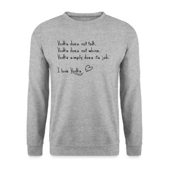Ich liebe Vodka - Unisex Pullover - Weißgrau meliert - Vorne - Alina (178cm) & Michal (187cm)