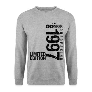 Birthday December 1997 December born in December - Unisex Sweatshirt - salt & pepper - Front - Alina (178cm) & Michal (187cm)