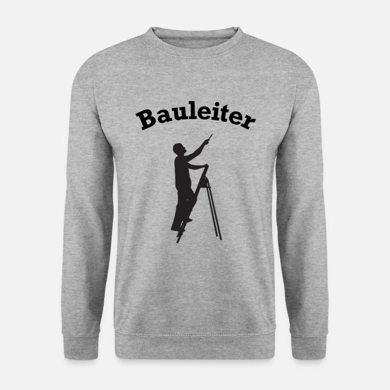 Bauleiter Stehleiter Baustelle Baustellen Leiter - Unisex Pullover - Weißgrau meliert