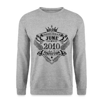 anniversaire Juin 2010 Juin anniversaire 2010 - Sweat-shirt Unisexe - gris chiné - Devant - Alina (178cm) & Michal (187cm)