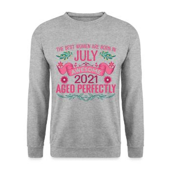 July 2021 Female Birthday July 2021 - Unisex Sweatshirt - salt & pepper - Front - Alina (178cm) & Michal (187cm)