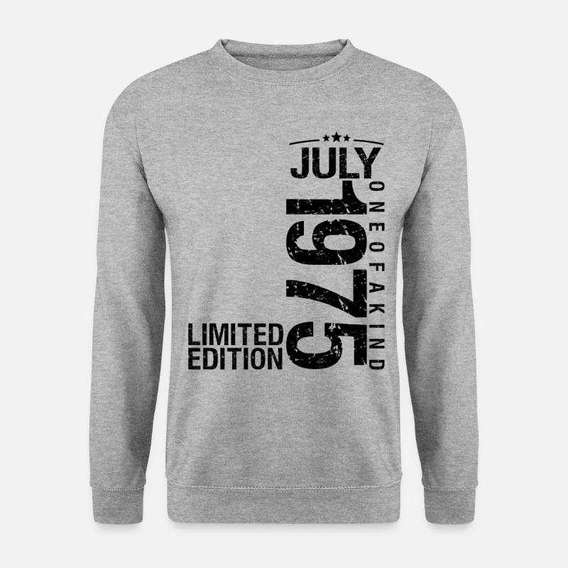 Geburtstag 1975 Juli 1975 Juli 1975 - Unisex Pullover - Weißgrau meliert