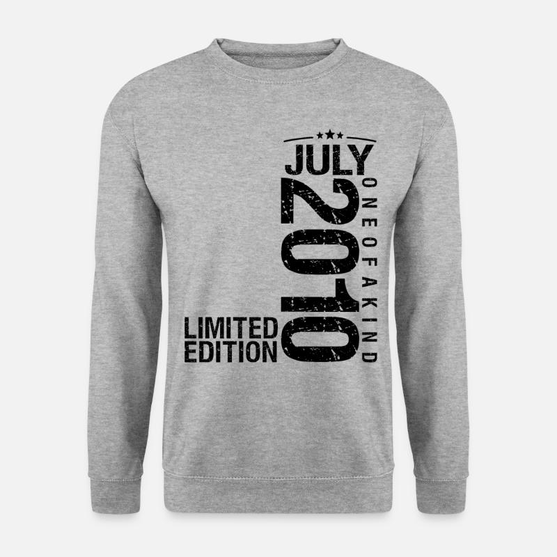 Geburtstag 2010 Juli 2010 Juli 2010 - Unisex Pullover - Weißgrau meliert