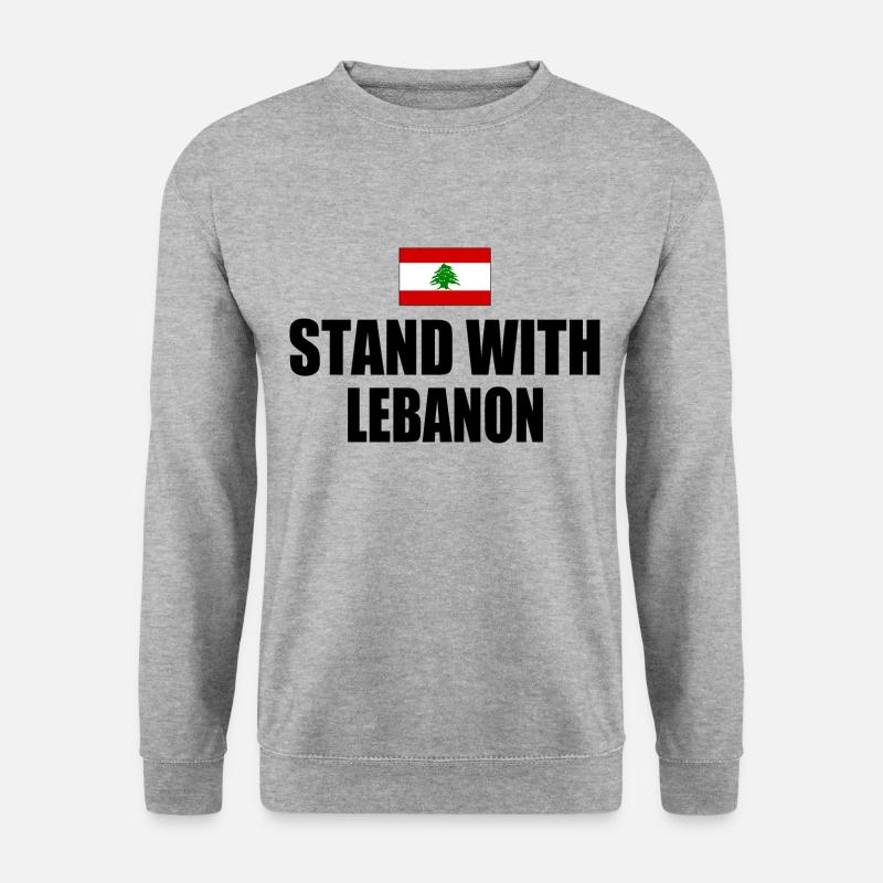 STAND WITH LEBANON - Unisex Pullover - Weißgrau meliert