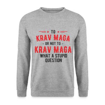 Israelischer Kampfsport Krav Maga - Unisex Pullover - Weißgrau meliert - Vorne - Alina (178cm) & Michal (187cm)