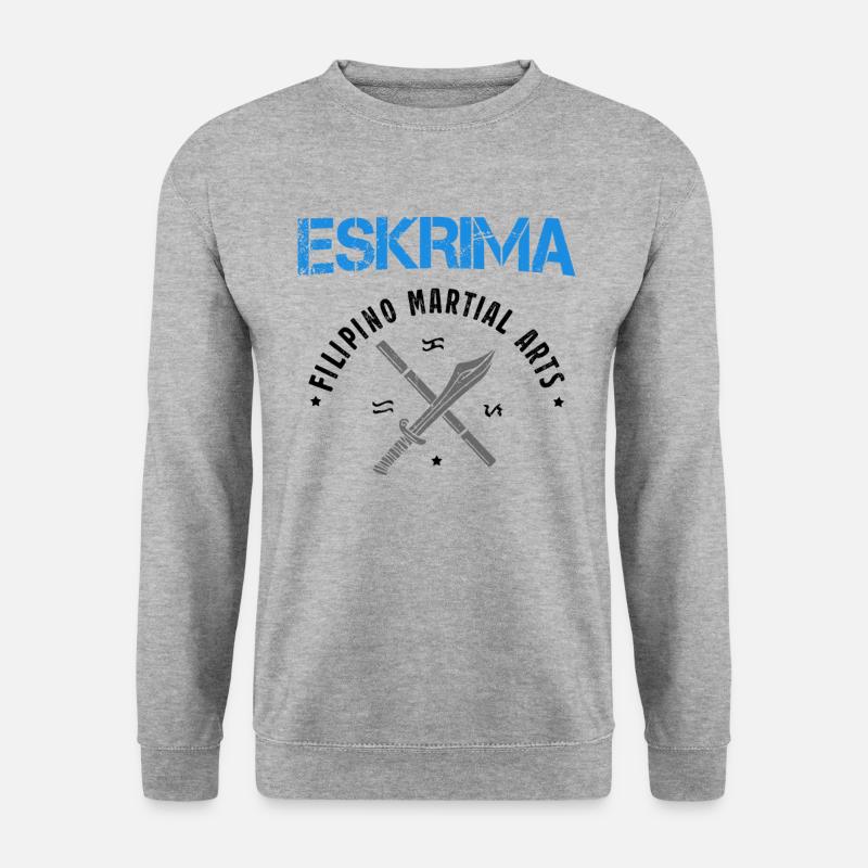 Eskrima Filipino Martial Arts Kampfsport Geschenk - Unisex Pullover - Weißgrau meliert
