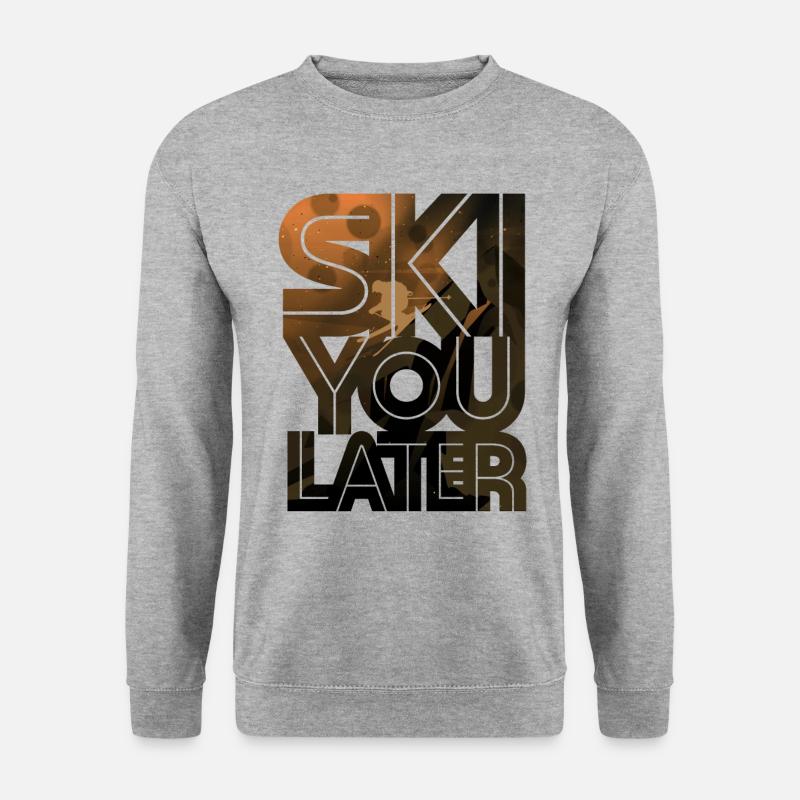 Skifahrer - Unisex Pullover - Weißgrau meliert