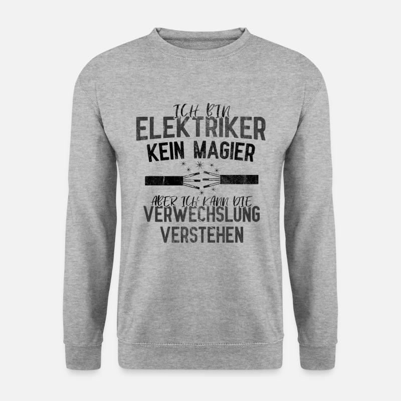 Elektriker - Unisex Pullover - Weißgrau meliert