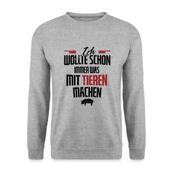 Metzger - Unisex Pullover - Weißgrau meliert - Vorne - Alina (178cm) & Michal (187cm)