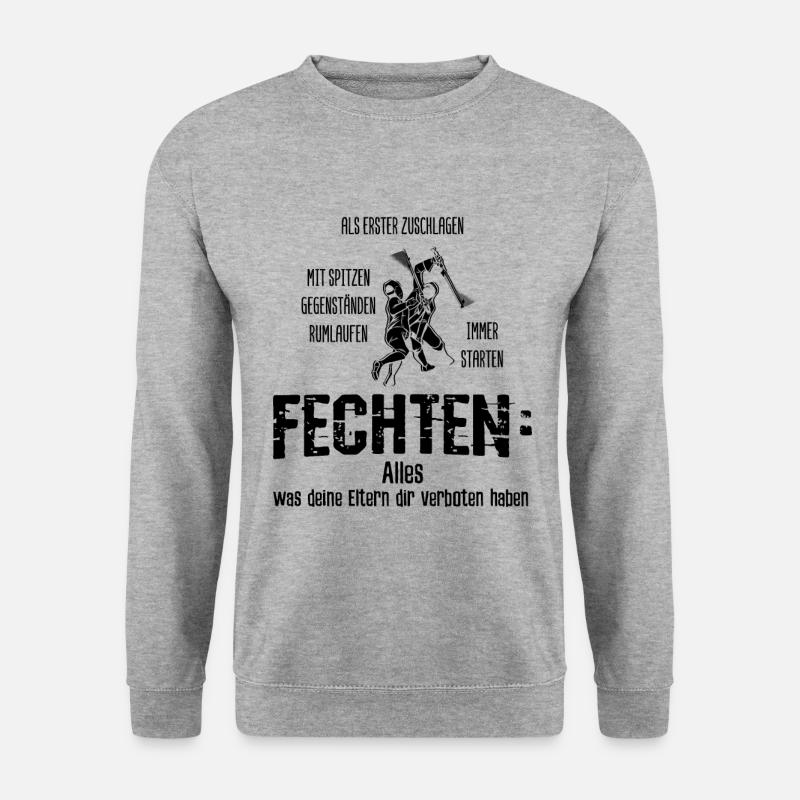 Fechten Fechten - Unisex Pullover - Weißgrau meliert