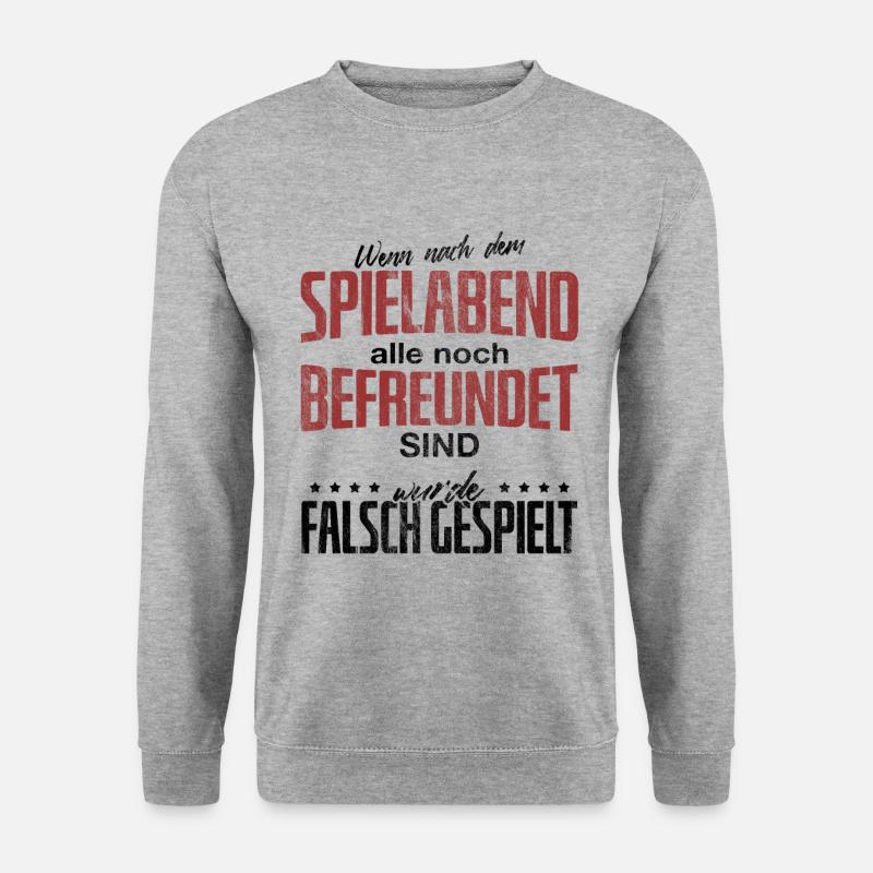 Brettspiele - Unisex Pullover - Weißgrau meliert