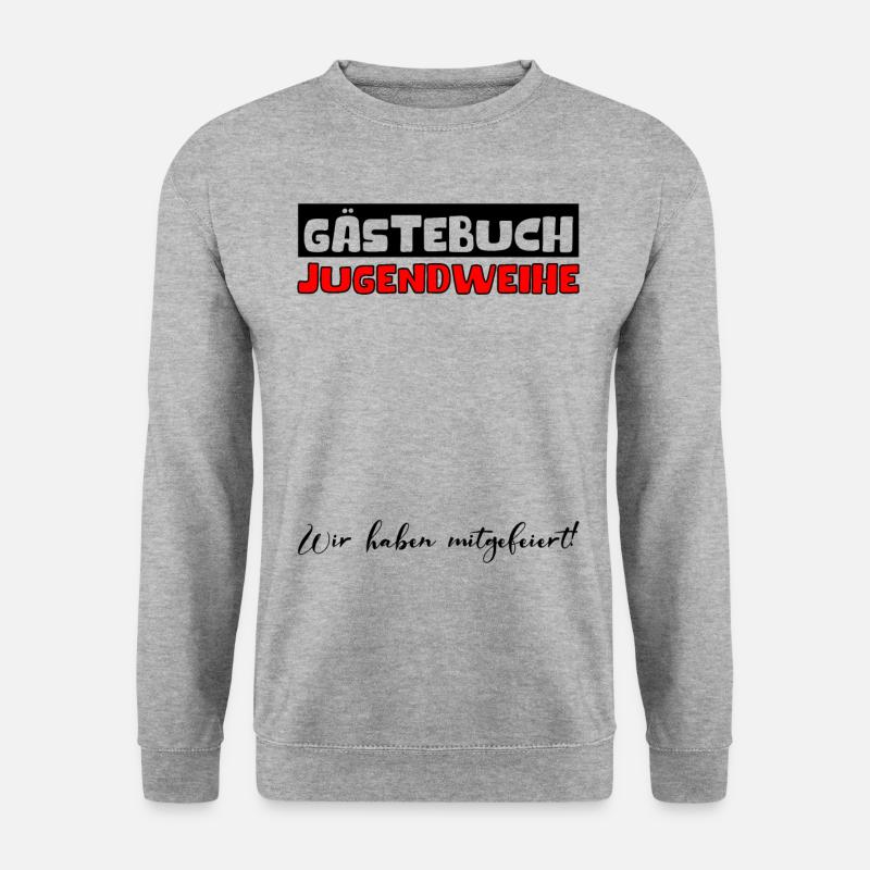 Gästebuch Konfirmation Mädchen Jungen Firmung Deko - Unisex Pullover - Weißgrau meliert