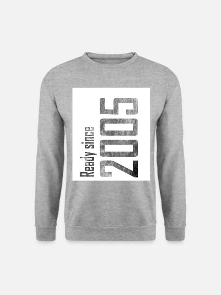 Ready Since - 2005 - 18ter Geburtstag - Unisex Pullover - Weißgrau meliert