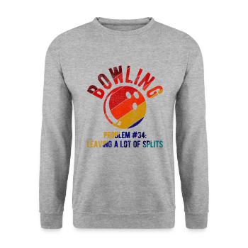 Bowling - Unisex Pullover - Weißgrau meliert - Vorne - Alina (178cm) & Michal (187cm)