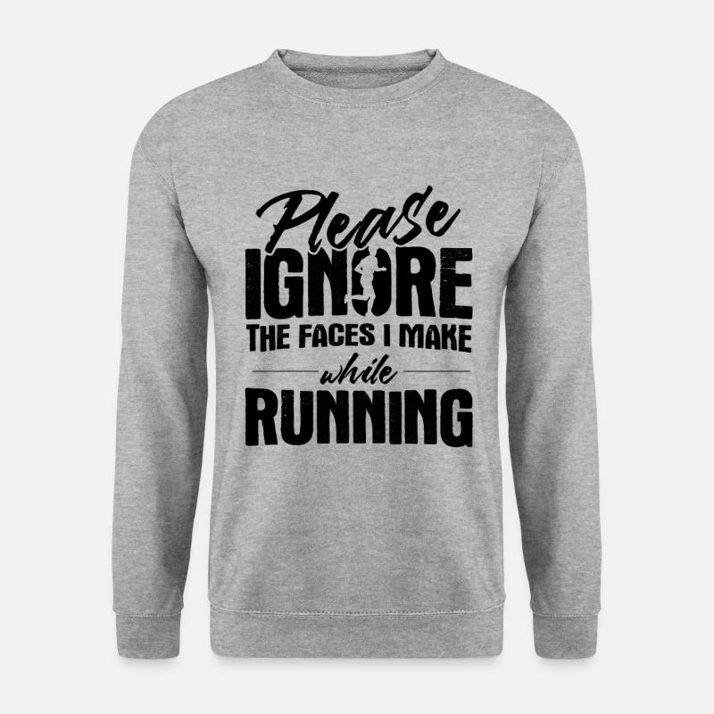 Läufer Joggen - Unisex Pullover - Weißgrau meliert