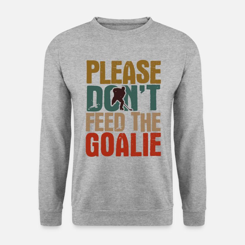 Eishockey - Unisex Pullover - Weißgrau meliert