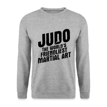 Japanischer Kampfsport Judo - Unisex Pullover - Weißgrau meliert - Vorne - Alina (178cm) & Michal (187cm)