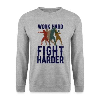 Boxsport Boxing - Unisex Pullover - Weißgrau meliert - Vorne - Alina (178cm) & Michal (187cm)