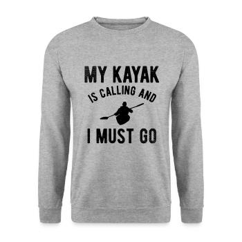 Paddel-Boot Kanu-Fahrer Für Kajak - Unisex Pullover - Weißgrau meliert - Vorne - Alina (178cm) & Michal (187cm)