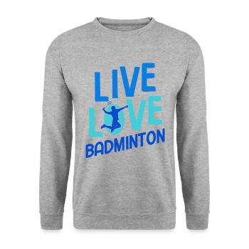 Badminton - Unisex Pullover - Weißgrau meliert - Vorne - Alina (178cm) & Michal (187cm)