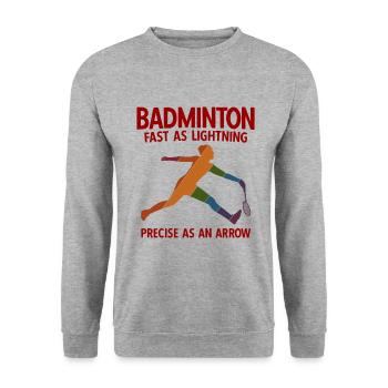 Badminton - Unisex Pullover - Weißgrau meliert - Vorne - Alina (178cm) & Michal (187cm)